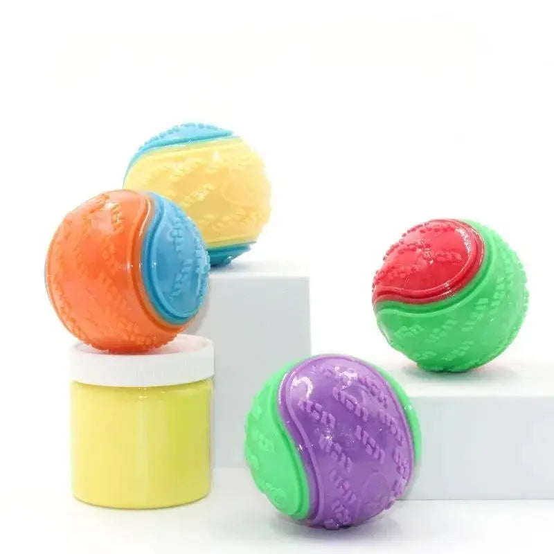 dog toys 6Pcs Squeaky Balls Toys Dogs Interactive Toys TPR Dog Chew Toy for Dog Pet Teeth Cleaning Bite Resistance Pet Supplies WLP Company