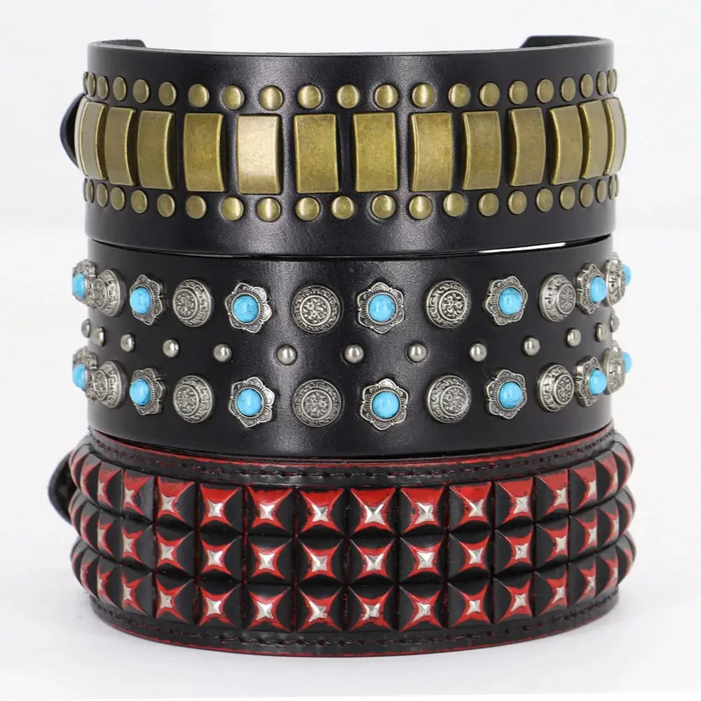 luxurious dog collar Luxurious Dog Real Leather Collar for Pet shows WLP Company