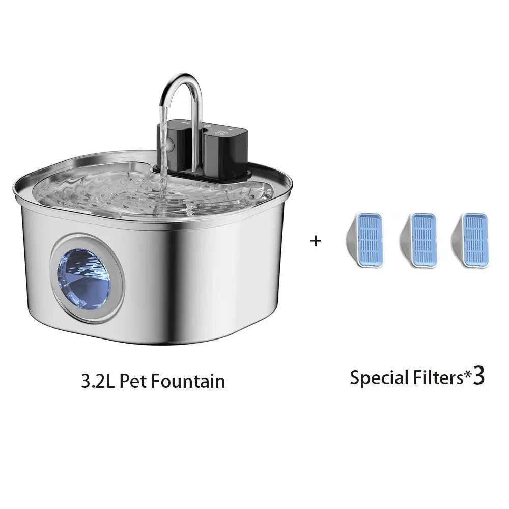 wireless pet water feeder  Stainless Steel Pet Water Feeder with Fountain - Smart Hydration Solution WLP Company