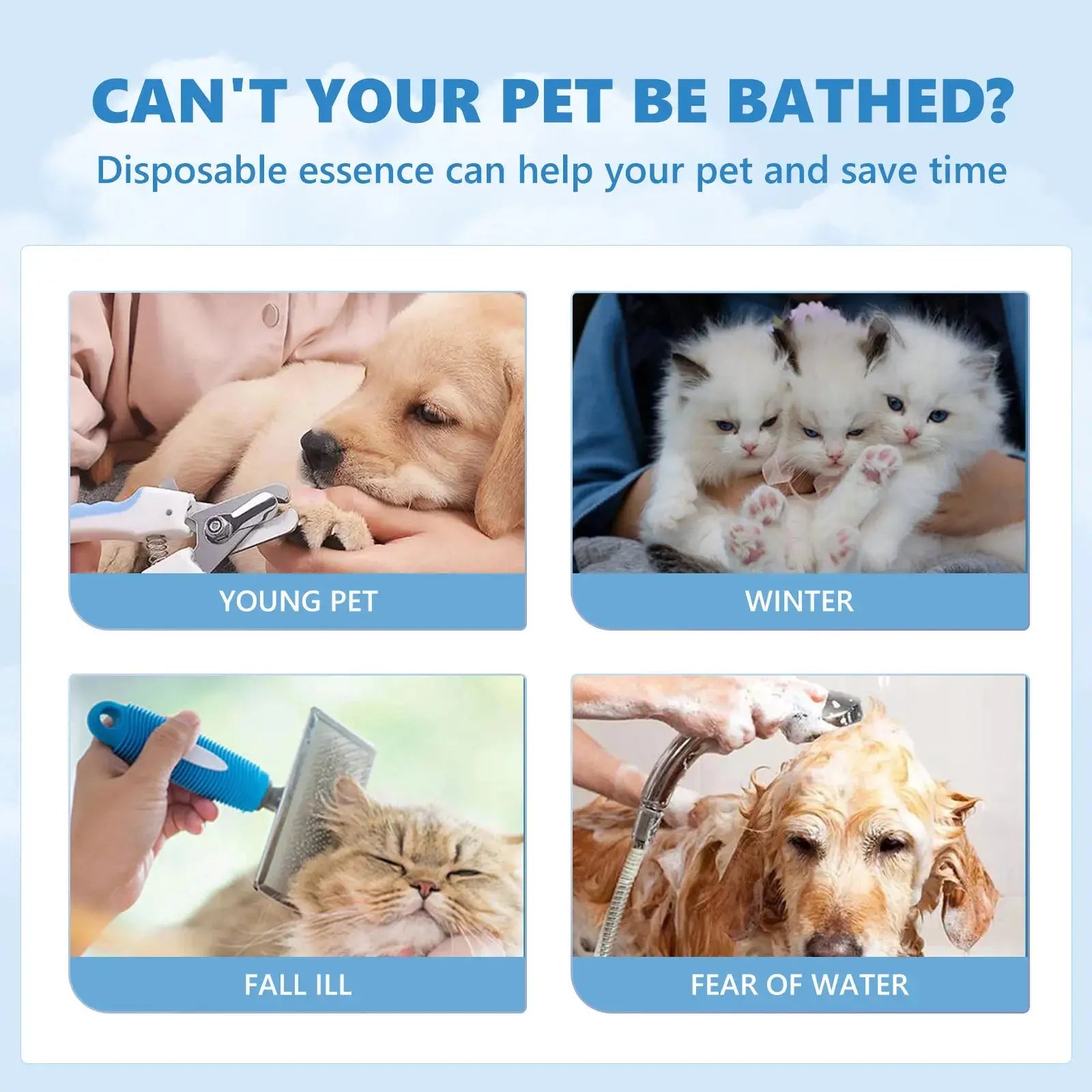 Pet Wash Free Essence Dog Body Wash Hair Softening Removing Dirts Mites Deodorizing Reduce Itching Moisturizing Puppy Shampoo WLP Company
