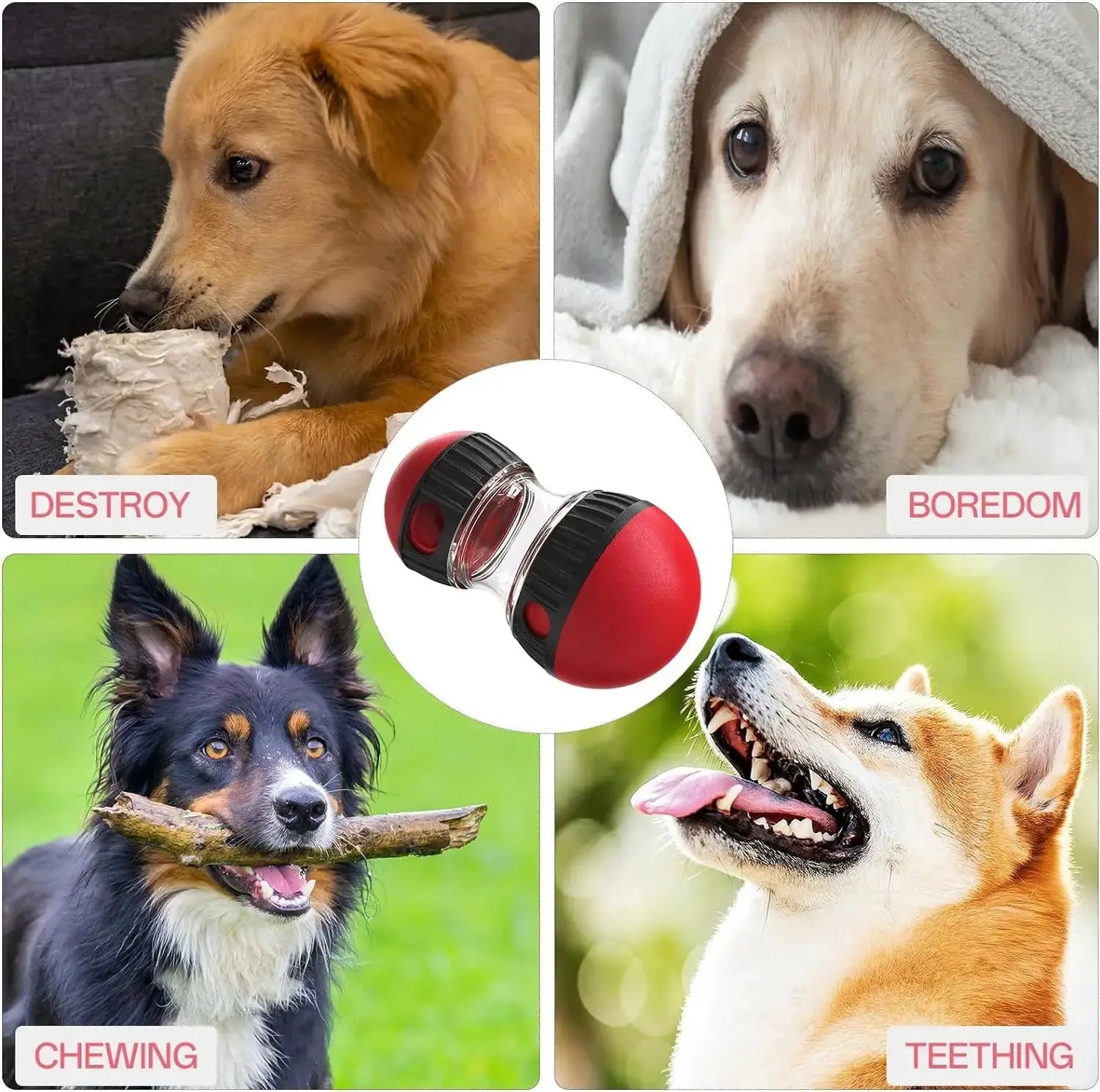 Dog Puzzle Toy Elliptical Track Rolling Increase Intelligence Ball Leaky Food Develop Good Habits Durable Interactive Pet Toys WLP Company