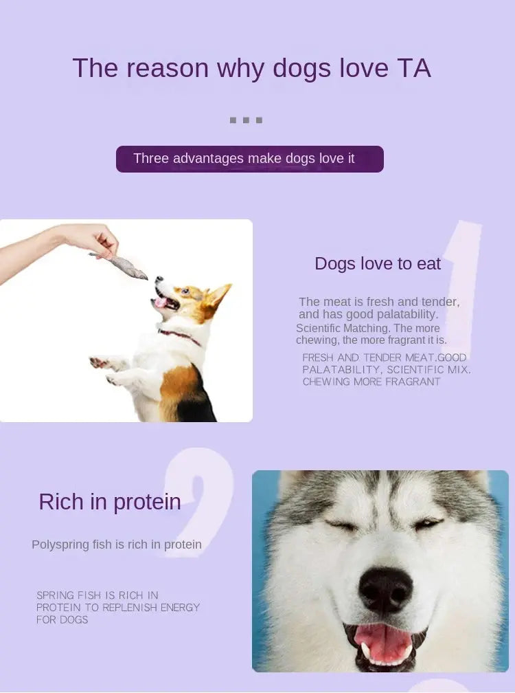 Dog Snacks Freeze-dried Spring Fish Large Full Seed Dried Pet Fish WLP Company