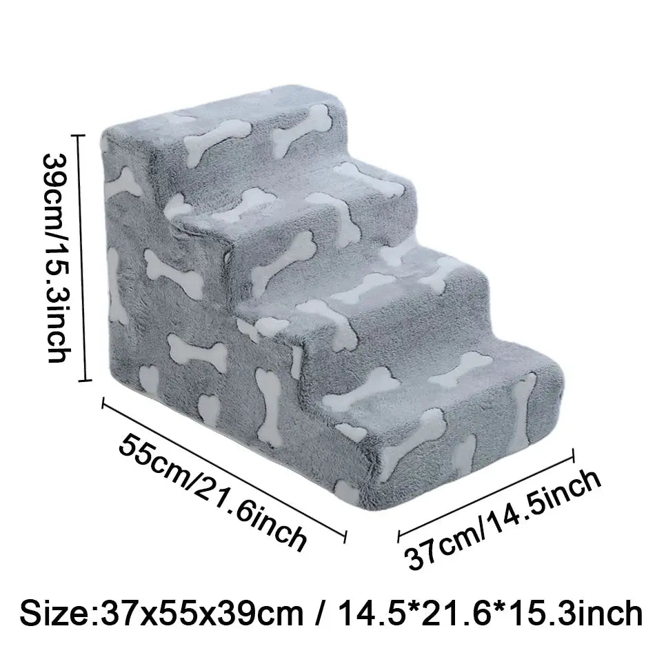 dog stairs Ladder Dogs Pets Bone Shape Puppy Stairs Beside The Sofa Bed Ramp for Dogs Protecting Pet Joint Safety Stairs for Elderly Dogs WLP Company