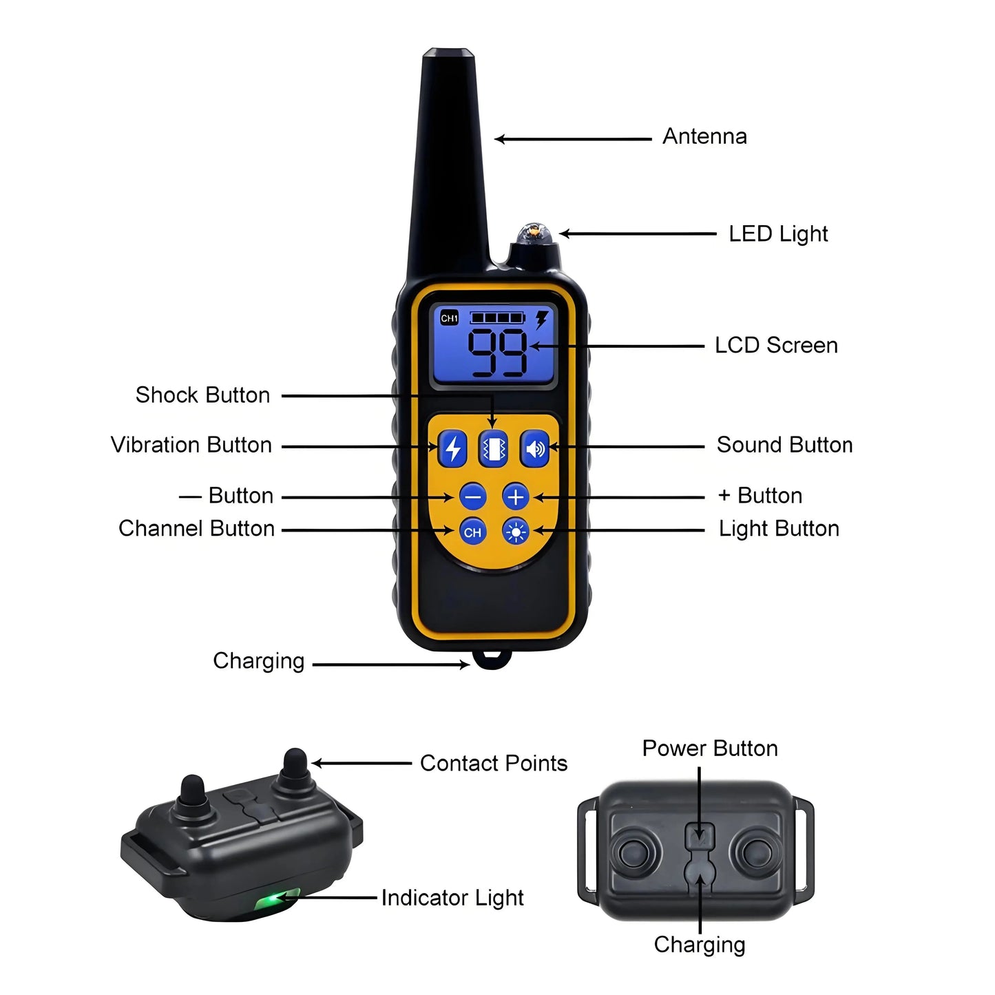 Professional Dog Training Collar with LCD Screen - 800m Range Waterproof System WLP Company