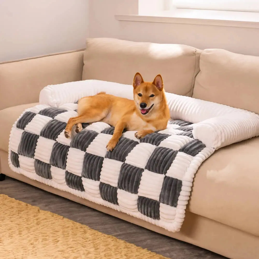 Plush Dog Bed Sofa Couch For Large Dogs Pet House Mat Warm Nest Beds Kennel Soft Cat Puppy Cushion Long Plush Blanket Sofa Cover WLP Company