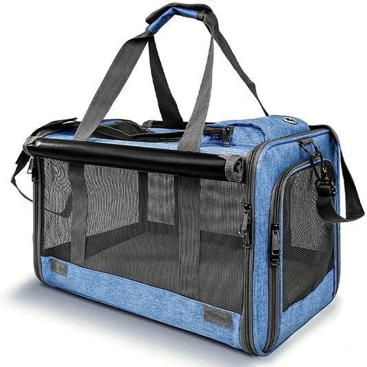 Airline Approved Cat Carrier Bag ag Mesh Breathable Folding Handbag Airline Approved Travel Pet Bag Kitten Transport Bag WLP Company