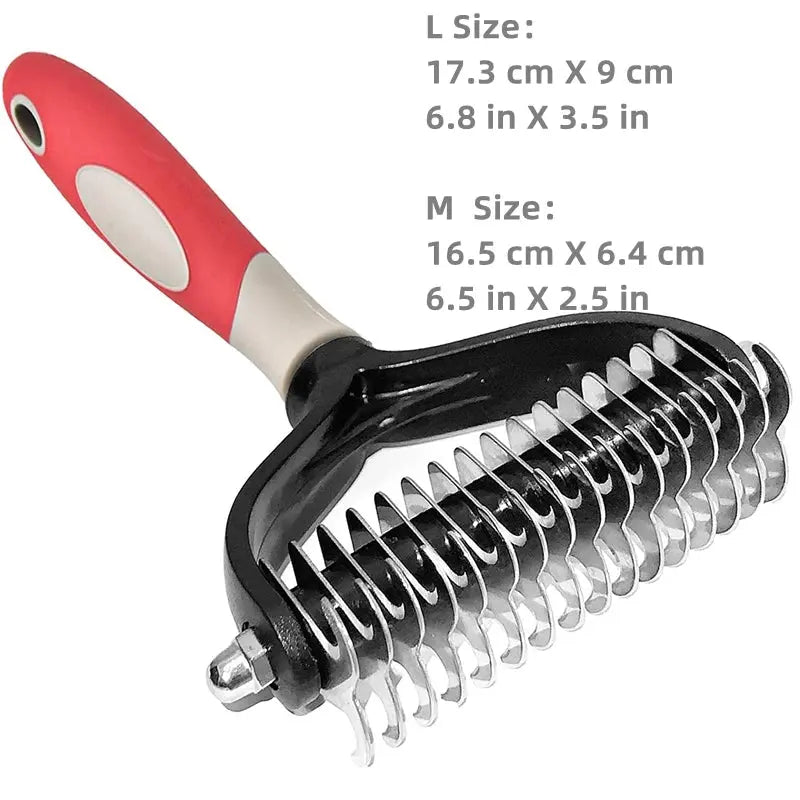 pets grooming brush Pets Stainless Steel Grooming Brush - Two-Sided Shedding and Dematting WLP Company