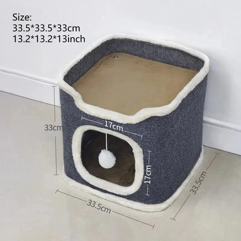 3-tiers Cat Bed Pet House Covered Cave with Soft Mat WLP Company