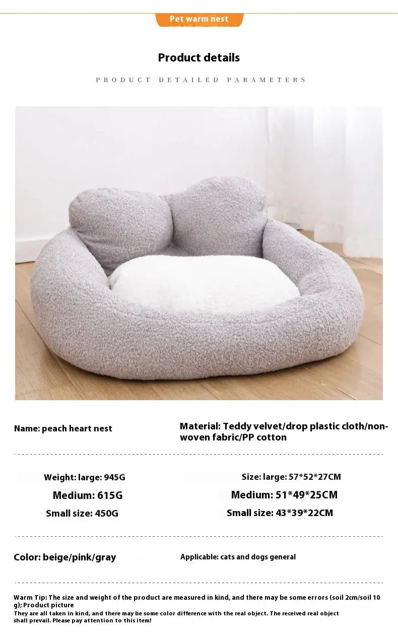 Winter Dog Kennel Can Be Disassembled and Washed, Thickened Cat Warmth Cat Kennel Teddy Fur Warm and Comfortable Pet Supplies WLP Company