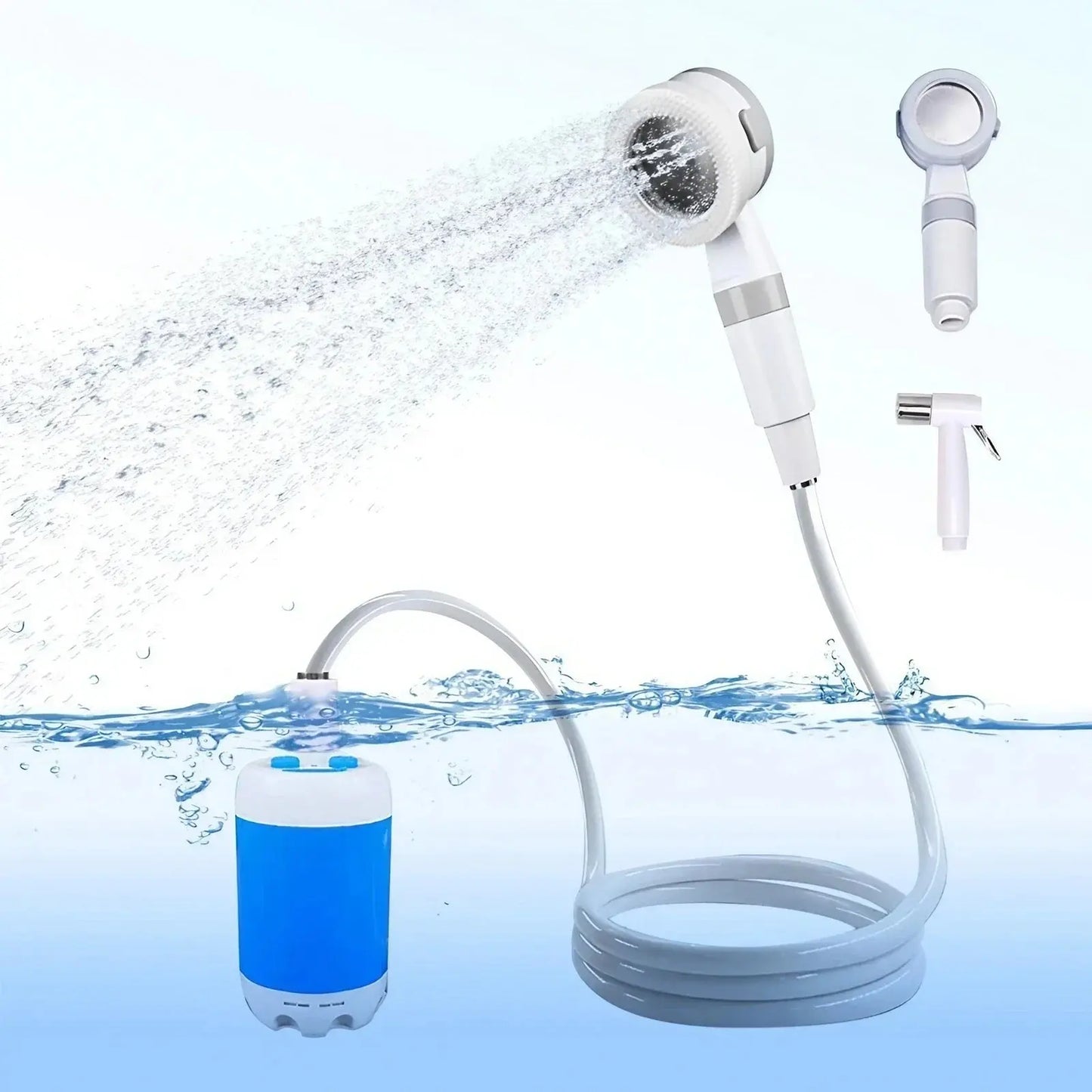 Portable Rechargeable Outdoor Shower, Handheld Compact Design, Gentle Shower Stream for Car Washing, Flower Watering, Bathing WLP Company