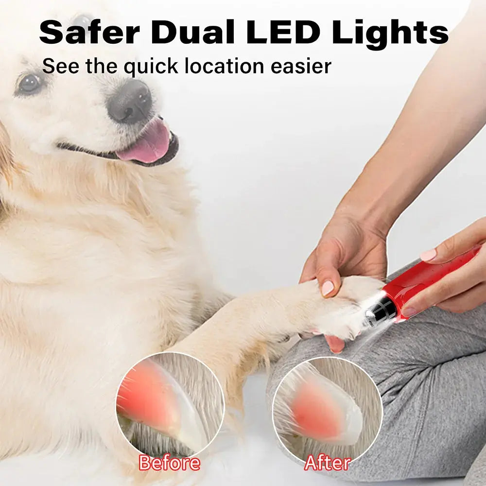 Dog Nail Grinder Dustproof with 2 LED Light - Super Quiet Powerful 6-Speed Nail Trimmer File for Small Medium Large Dogs WLP Company