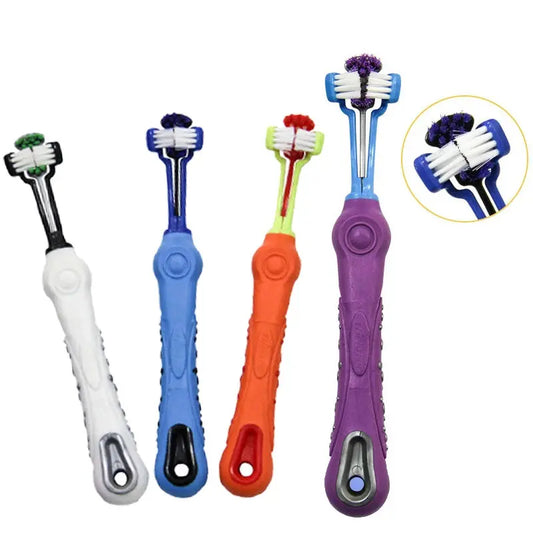 Three Sided Pet Toothbrush Multi-angle Toothbrush Cleaning Dog Cat Brush Bad Breath Pet Dental Care Cat Cleaning Mouth WLP Company