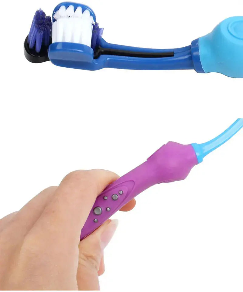 Three Sided Pet Toothbrush Multi-angle Toothbrush Cleaning Dog Cat Brush Bad Breath Pet Dental Care Cat Cleaning Mouth WLP Company