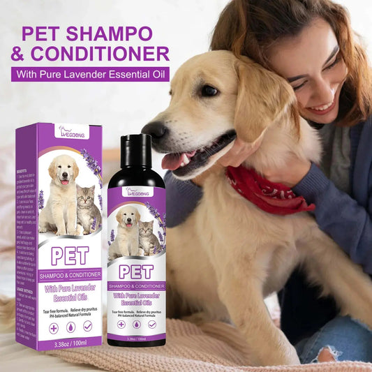 Pet Shampoo Flea Killer Hair Softening Relieve Itching Ph Balanced Cleaning Moisturizing Smooth Dog Shampoo for Sensitive Skin WLP Company