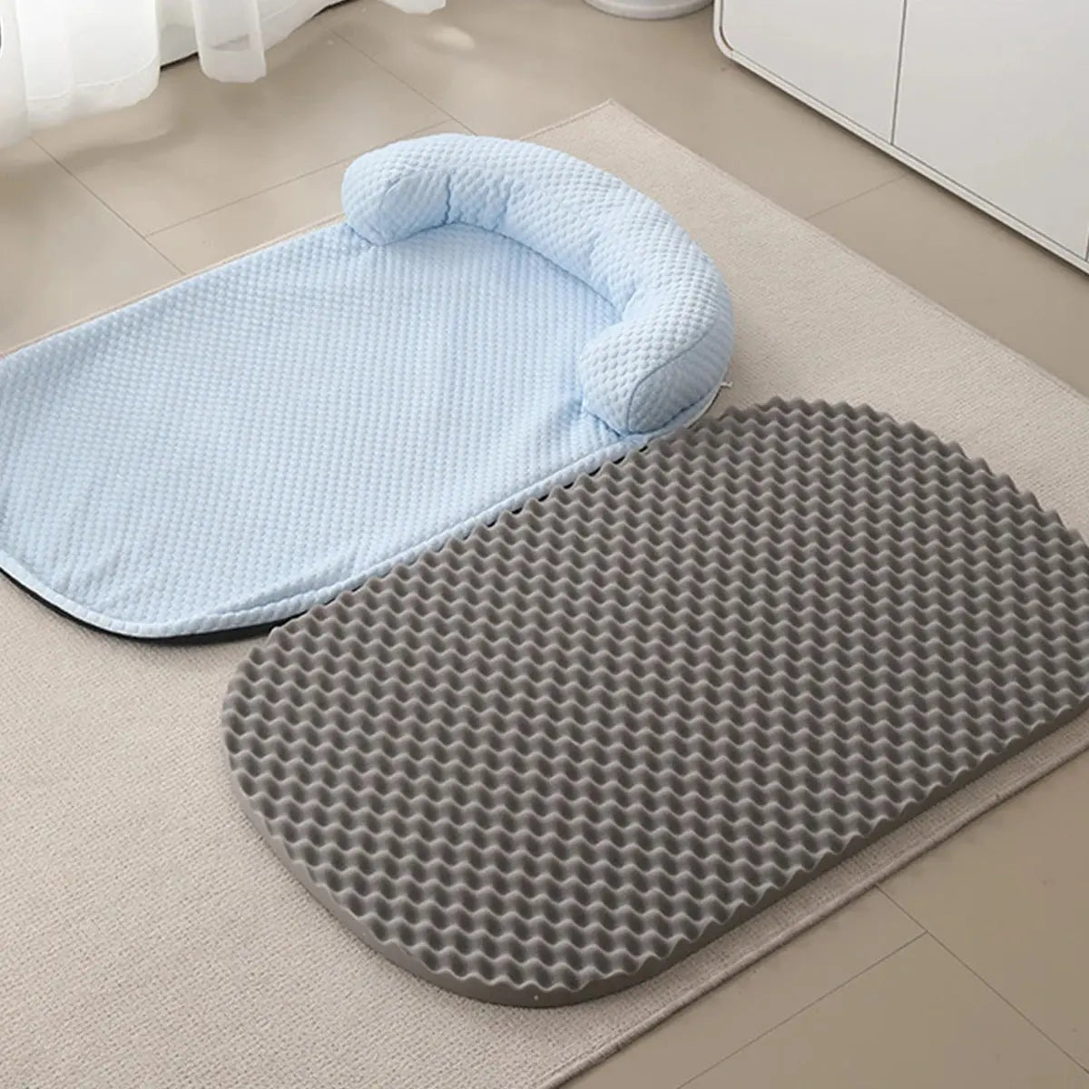 Cooling Dog Bed Breathable Spring Summer Cooling Large Dog Bed Ati-slip Cat Bed with Pillow Ice Silk Fabric Dog Bed for Small Dog Cushion Pet WLP Company