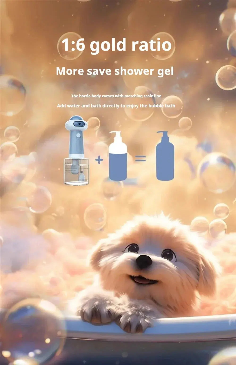 Automatic Dog Soap Dispenser Wireless Mute USB Dog Grooming Frother Cat Deeper Cleaning Bath Shampoo Foam Sprayer Pet Supplies WLP Company