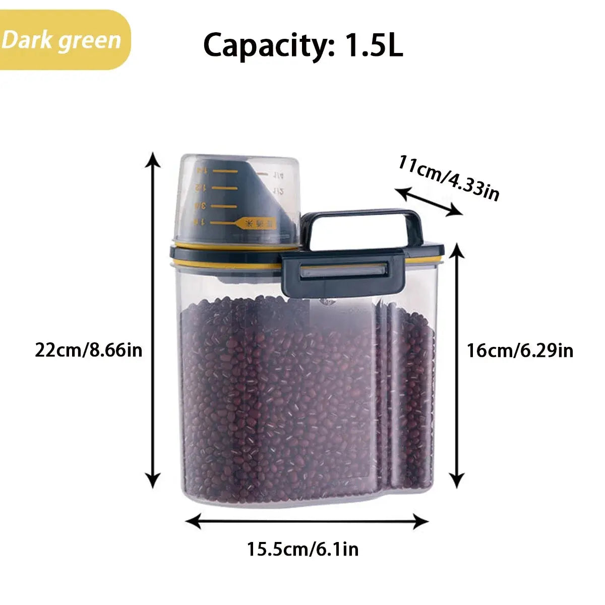 dog food storage Pail Plastic Storage Tank with Measuring Cup Container Moisture-proof Sealed Jar Pet Supplies Accessories WLP Company
