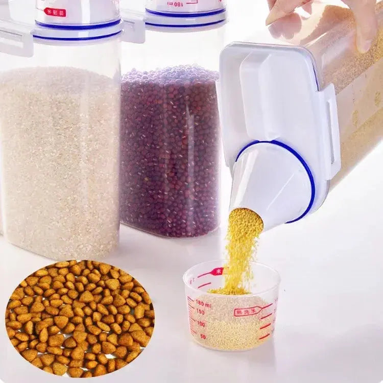 1.5kg/2kg Pet Food Storage Container Cat Food Bin Airtight Moisture Proof Dog Food Bucket Fish Food Container Cat Food Canister WLP Company