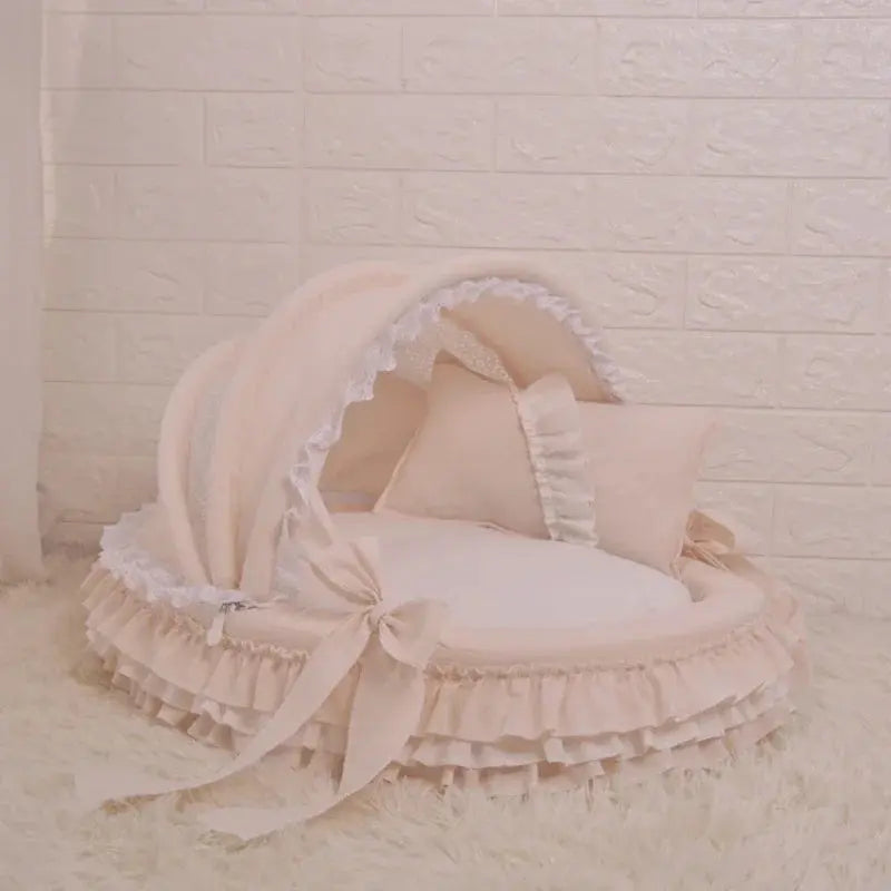 High-End Comfort Luxury Pet Bed - Coral Velvet Cradle with Aluminum Bracket WLP Company