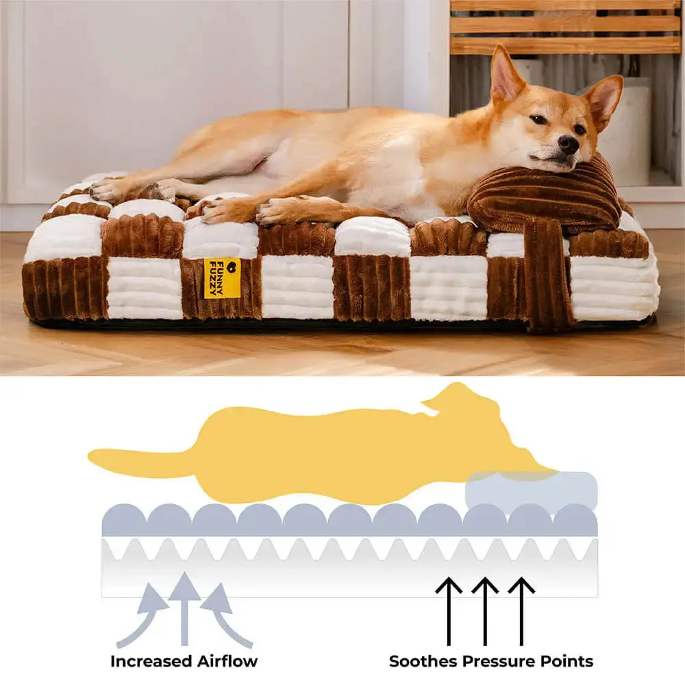 handmade dog beds Handmade Plush Square Orthopedic Support with Pillow Large and Small Dog Beds Warm and Soft Dog Comfort Pads Pet Mattresses WLP Company