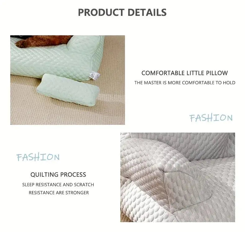 self cooling pet bed Summer Self Cooling Sofa Bed for Small/Medium Dogs/Cats Ice Silk Pearl Cotton Removable Washable Pet Bed with Nonslip Bottom WLP Company