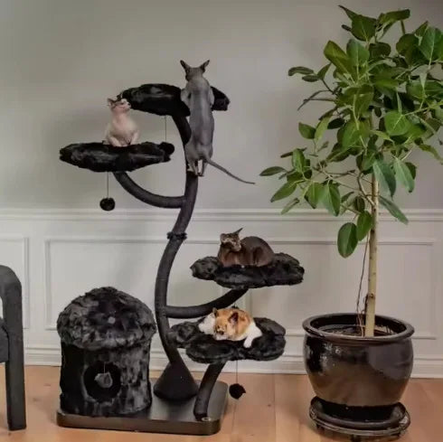 Modern Design Flower Cat Tree with Large Hammock - Premium Quality