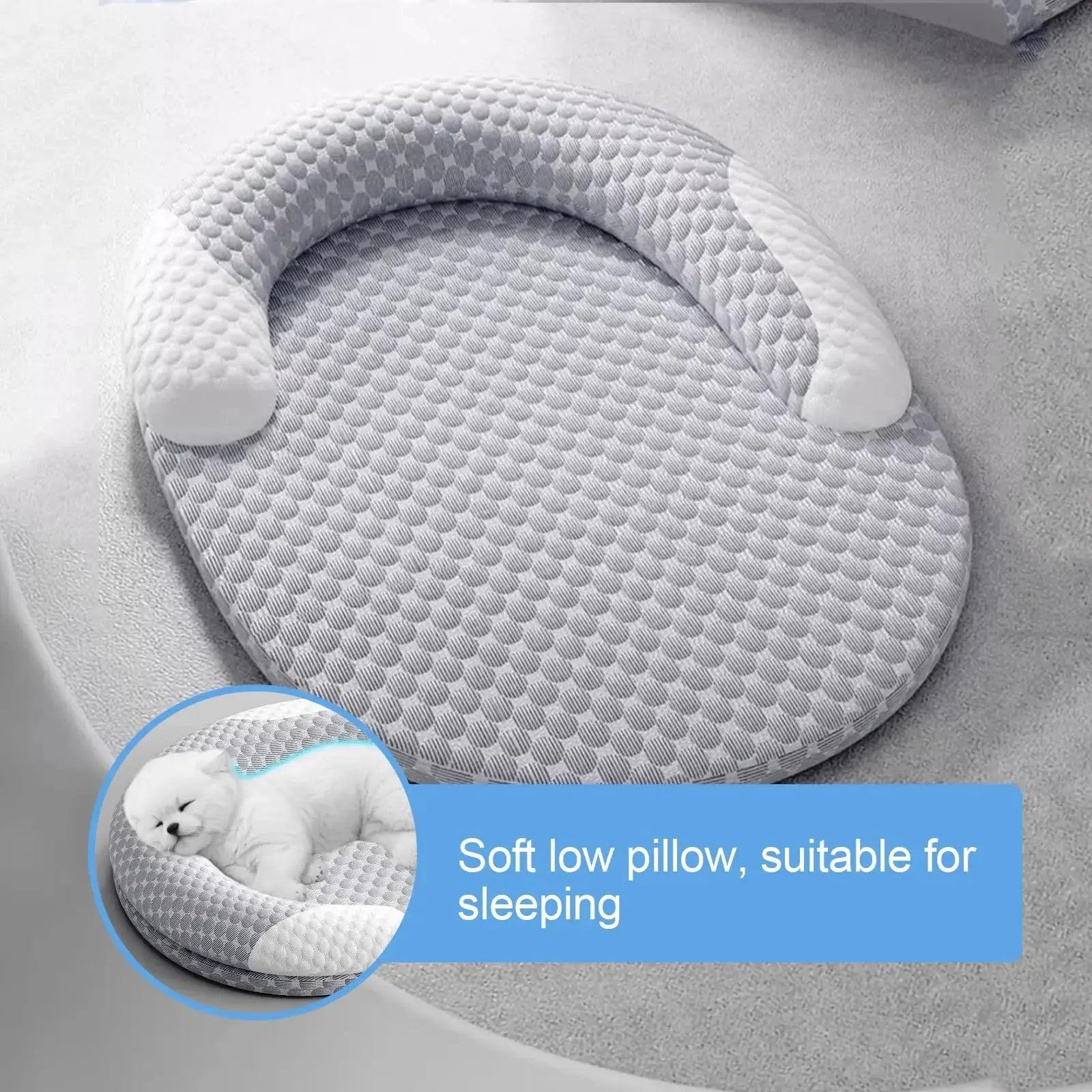 Dog Cooling Pad Mat with Pillow for Pet Puppy Cat Ice Cold Bed Sleeping Dog Cooling Mat Accessories Detachable Washable Mattress WLP Company