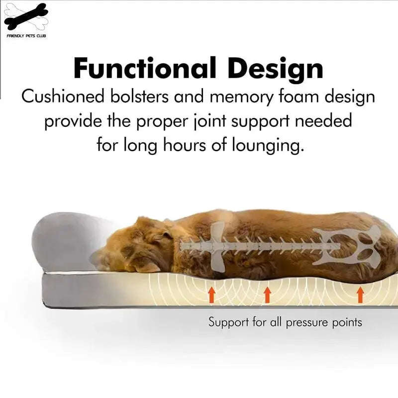 Bed Soft Cushion L Shaped Square Pillow - Machine Washable Pet Bed WLP Company