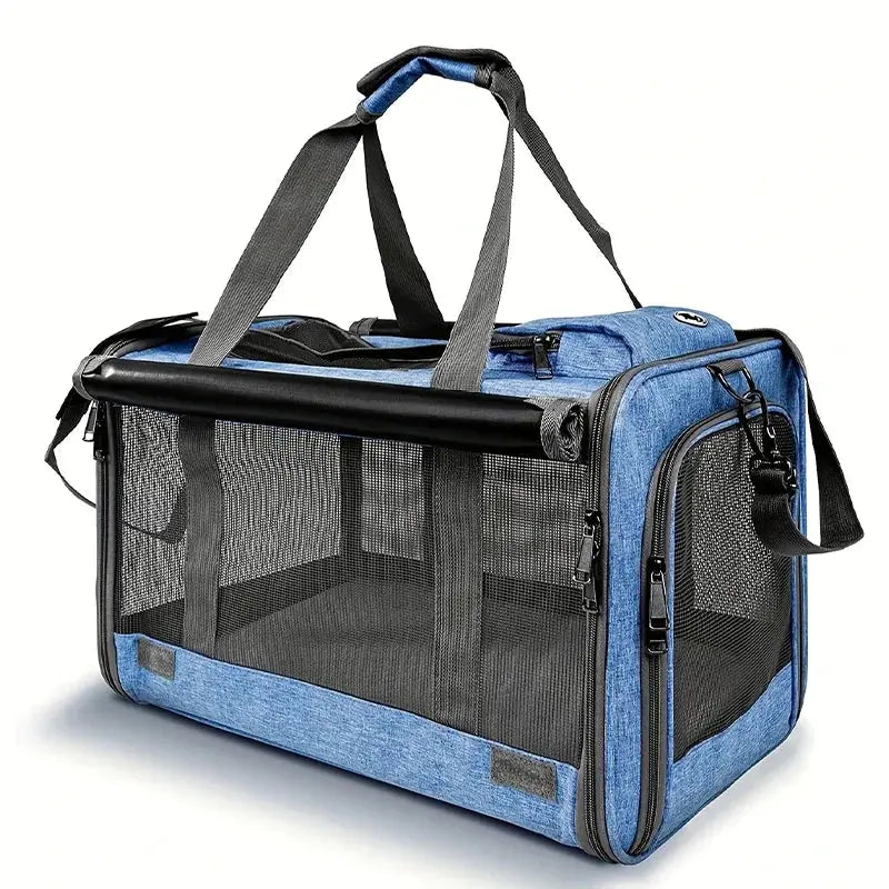 Airline Approved Cat Carrier Bag ag Mesh Breathable Folding Handbag Airline Approved Travel Pet Bag Kitten Transport Bag WLP Company