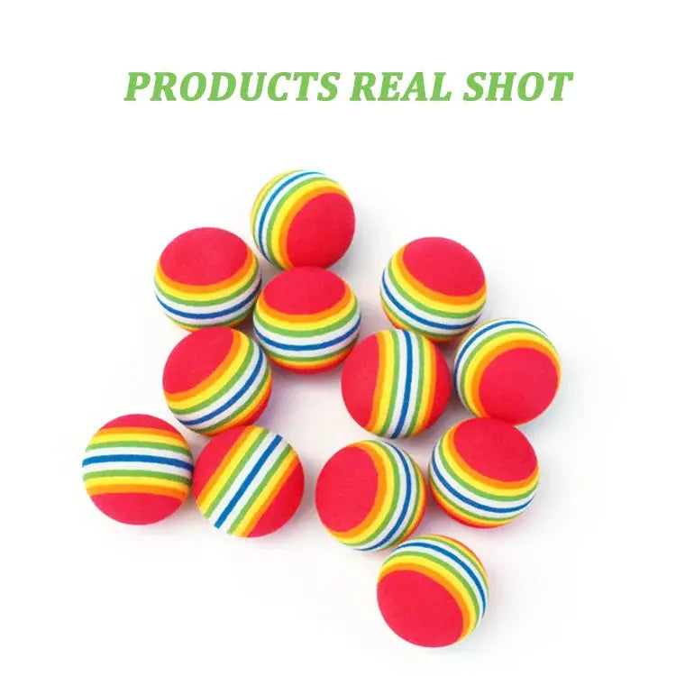 10Pcs Colorful Cat Toy Ball EVA Bite-Resistant Elastic Rainbow Ball Kitten Puppy Chewing Training Interactive Toys Pet Supplies WLP Company