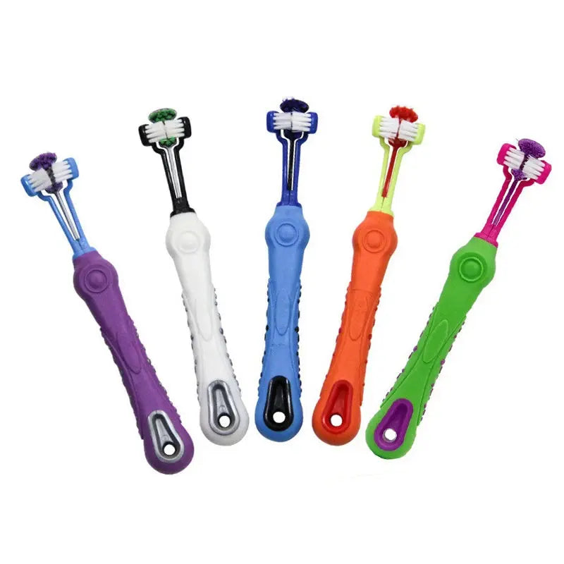 Three Sided Pet Toothbrush Multi-angle Toothbrush Cleaning Dog Cat Brush Bad Breath Pet Dental Care Cat Cleaning Mouth WLP Company