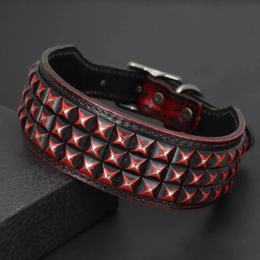 luxury dog collar 2inch Wide Luxury Genuine Leather Dog Collar WLP Company