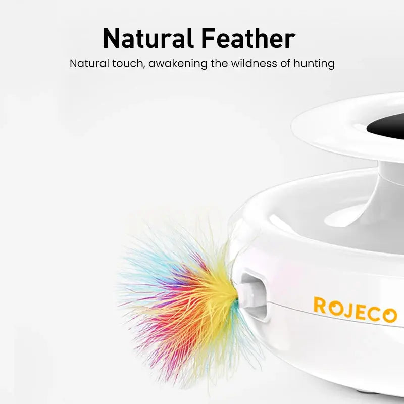 ROJECO 2 in 1 Smart Cat Toys Automatic Feather Fun Ball Toy Set WLP Company