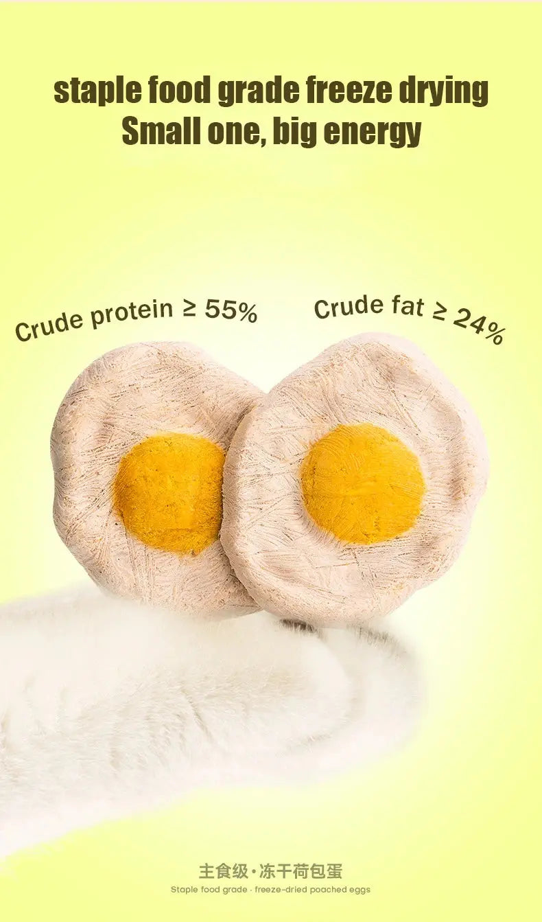 Freeze-dried poached eggs cat and dog universal nutrition hair gills staple food freeze-dried chicken egg yolk goat milk cake ca WLP Company