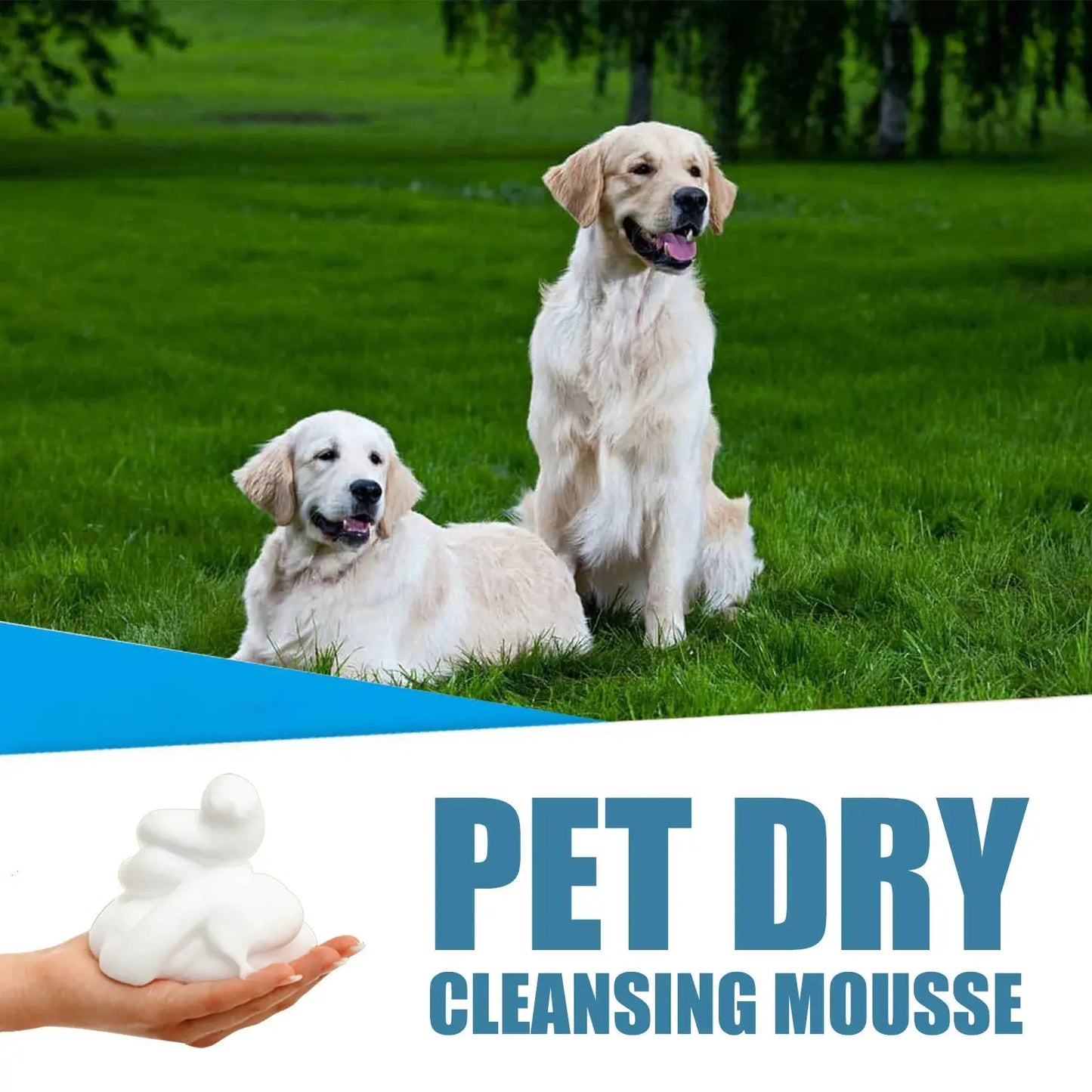 Pet Dry Shampoo Puppy Kitten Dry Cleaning Foam Shampoo Safe Bathless Cleaning Odor Eliminator Itch Relief Pet Grooming Supplies WLP Company
