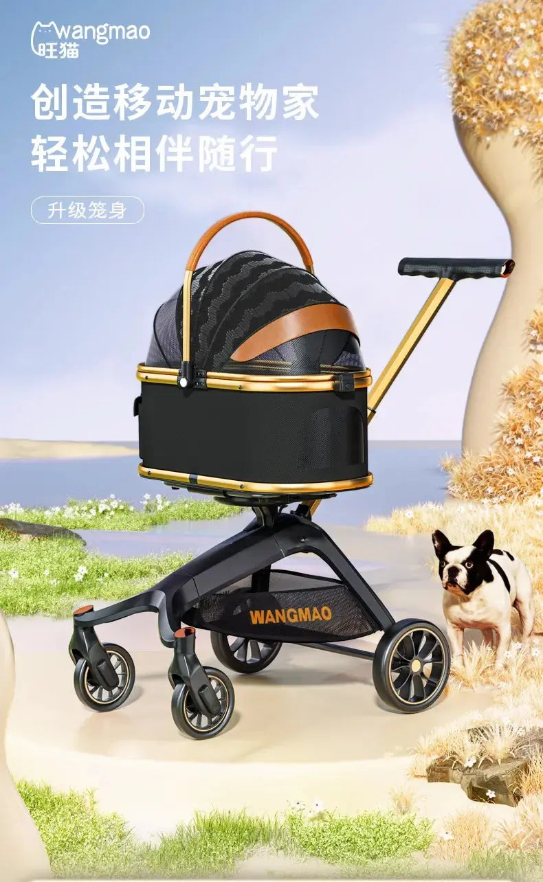 Luxury Dog Stroller Artifact Car Portable Split Folding Small Pet Cart Pet Stroller Dog Trolley Stroller for Cat WLP Company