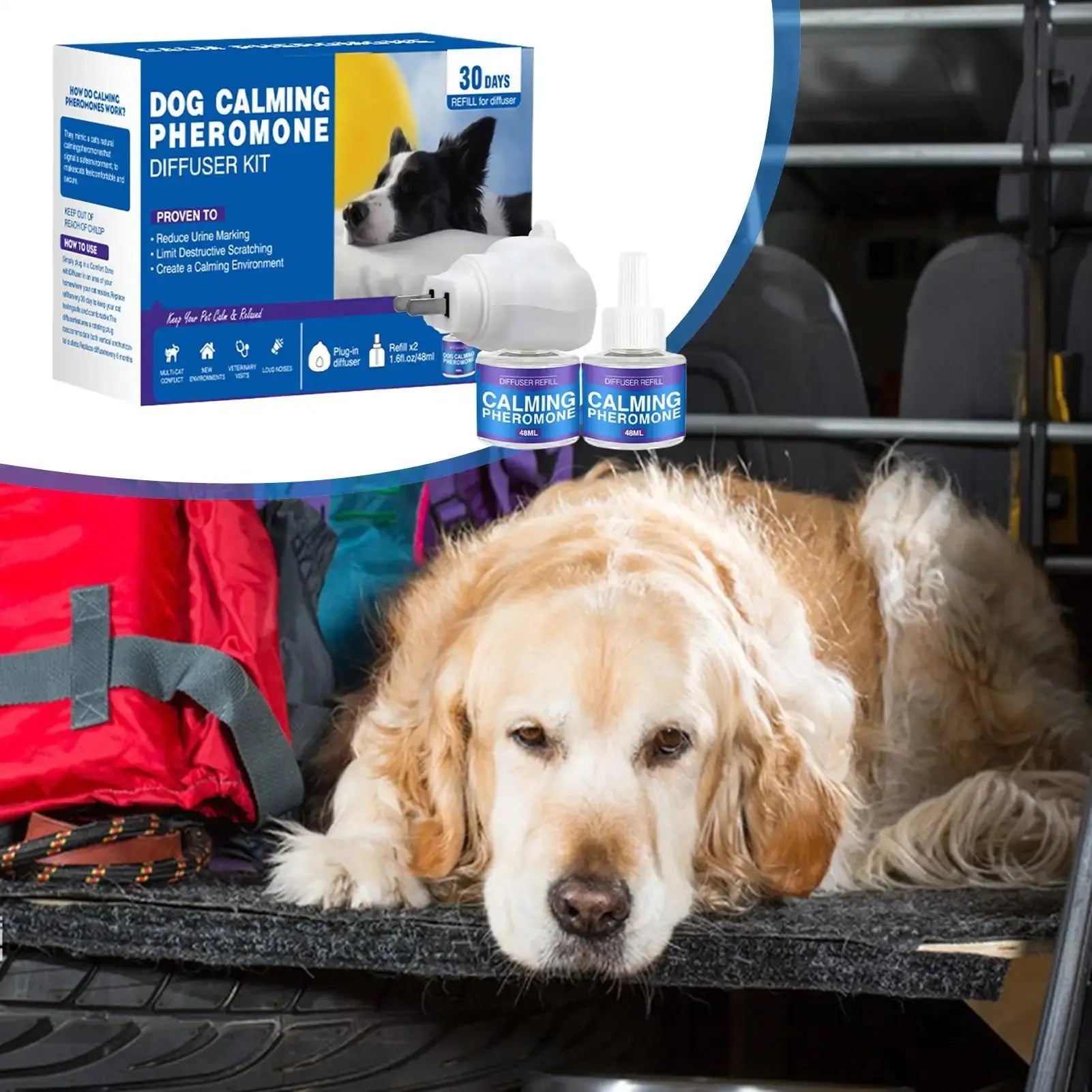 Dog Pheromones Calming Diffuser Appeasing Pheromone Diffuser To Calm Dogs Stop Stress Pet Health Supplies Reduce Aggression WLP Company