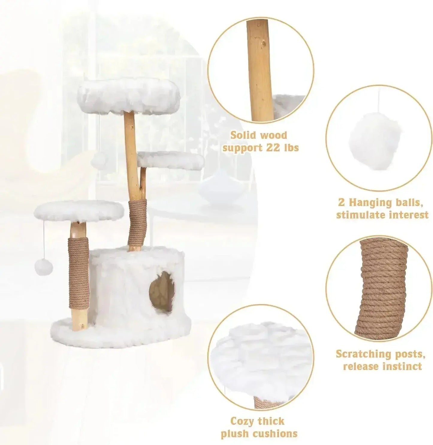 Natural Branch Cat Tower - Premium Cat Furniture WLP Company