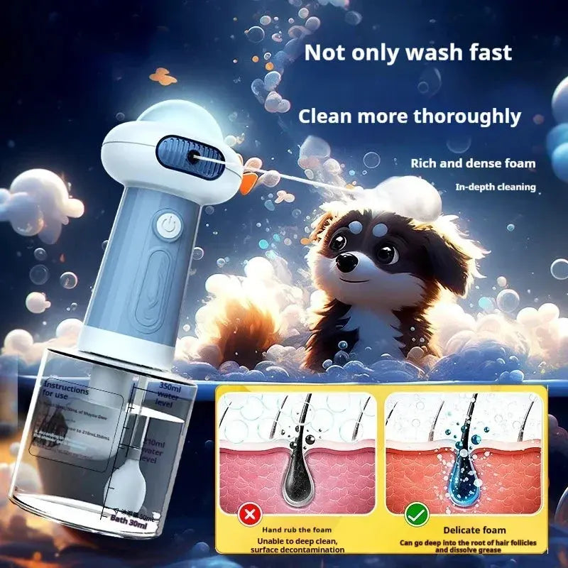 Automatic Dog Soap Dispenser Wireless Mute USB Dog Grooming Frother Cat Deeper Cleaning Bath Shampoo Foam Sprayer Pet Supplies WLP Company