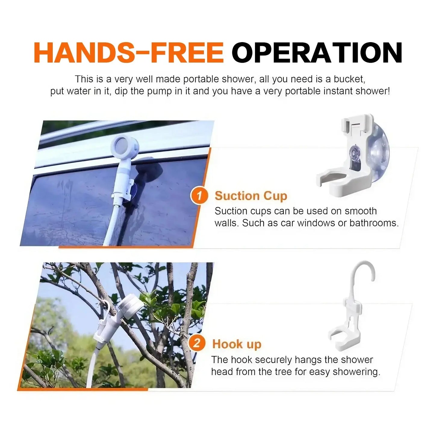 Portable Rechargeable Outdoor Shower, Handheld Compact Design, Gentle Shower Stream for Car Washing, Flower Watering, Bathing WLP Company