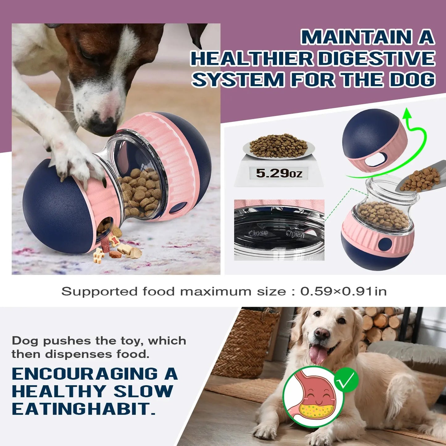 Dog Puzzle Toy Elliptical Track Rolling Increase Intelligence Ball Leaky Food Develop Good Habits Durable Interactive Pet Toys WLP Company