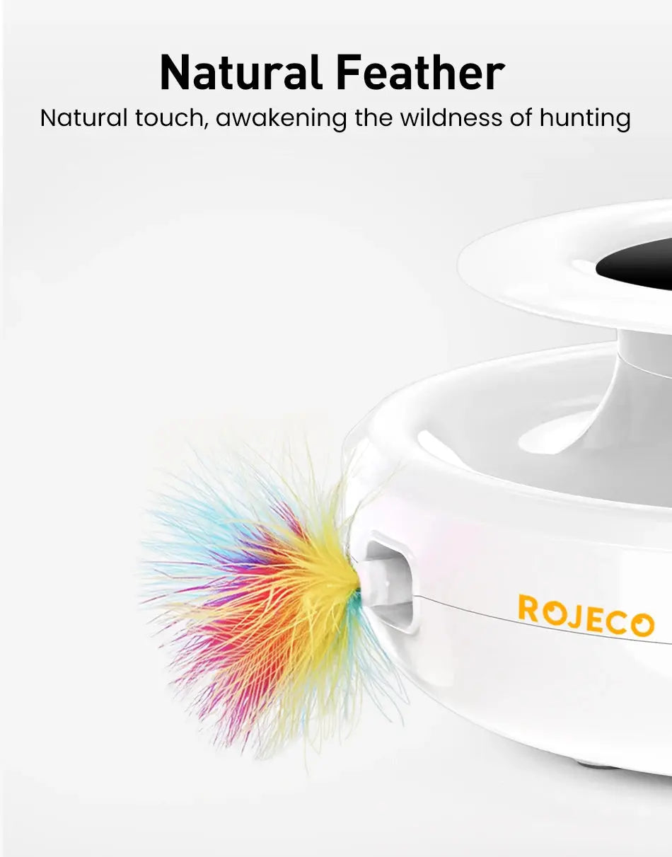 ROJECO 2 in 1 Smart Cat Toys Automatic Feather Fun Ball Toy Set WLP Company