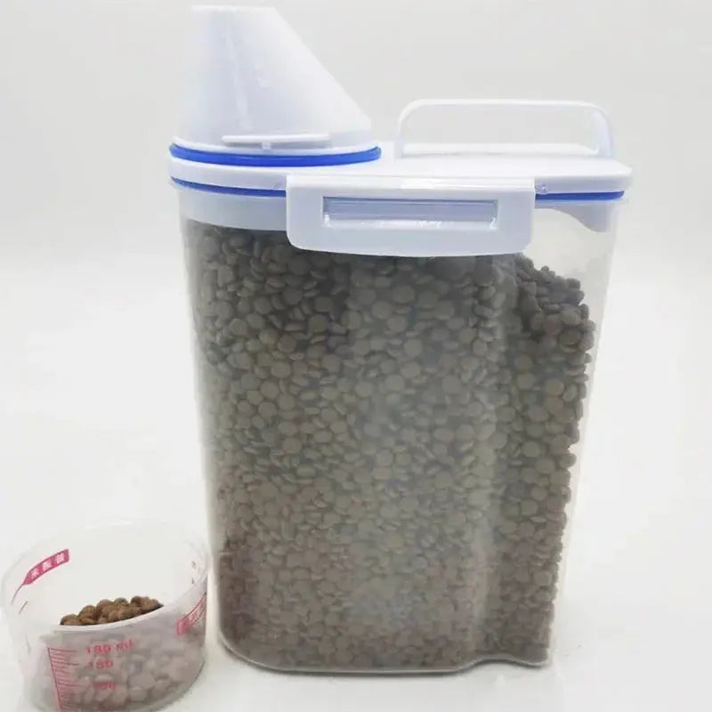 1.5kg/2kg Pet Food Storage Container Cat Food Bin Airtight Moisture Proof Dog Food Bucket Fish Food Container Cat Food Canister WLP Company