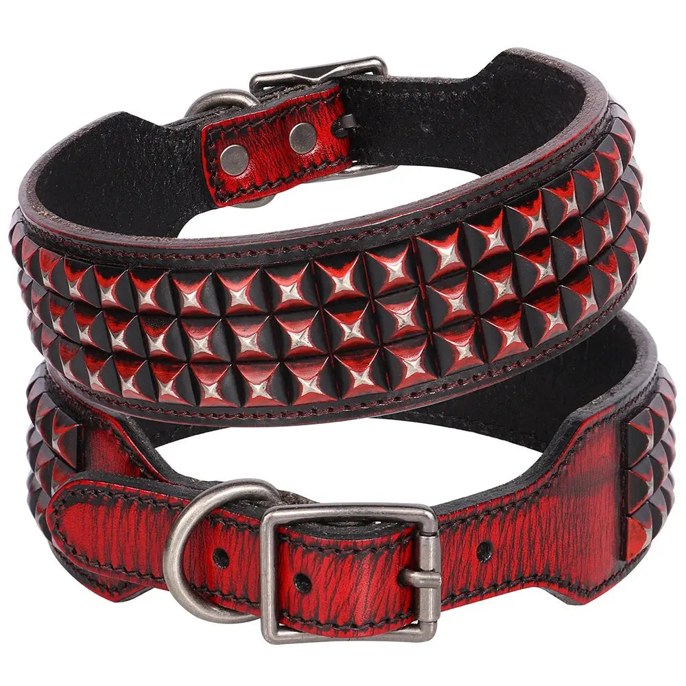 luxury dog collar 2inch Wide Luxury Genuine Leather Dog Collar WLP Company