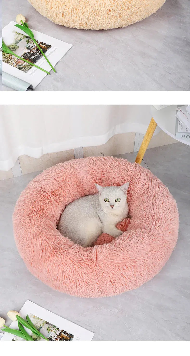 Home Plush Pet Nest Winter Cat Nest Dog Nest Warm Detachable and Washable Round Cat Nest Pet Bed Seasonal Universal Decoration WLP Company