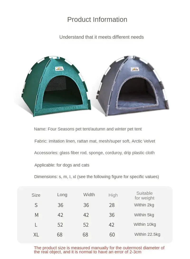 Foldable Cat House Pet Tent Four Seasons Universal Cat and Dog Pet Nest Summer Cool Mat Outdoor Portable Foldable Breathable WLP Company