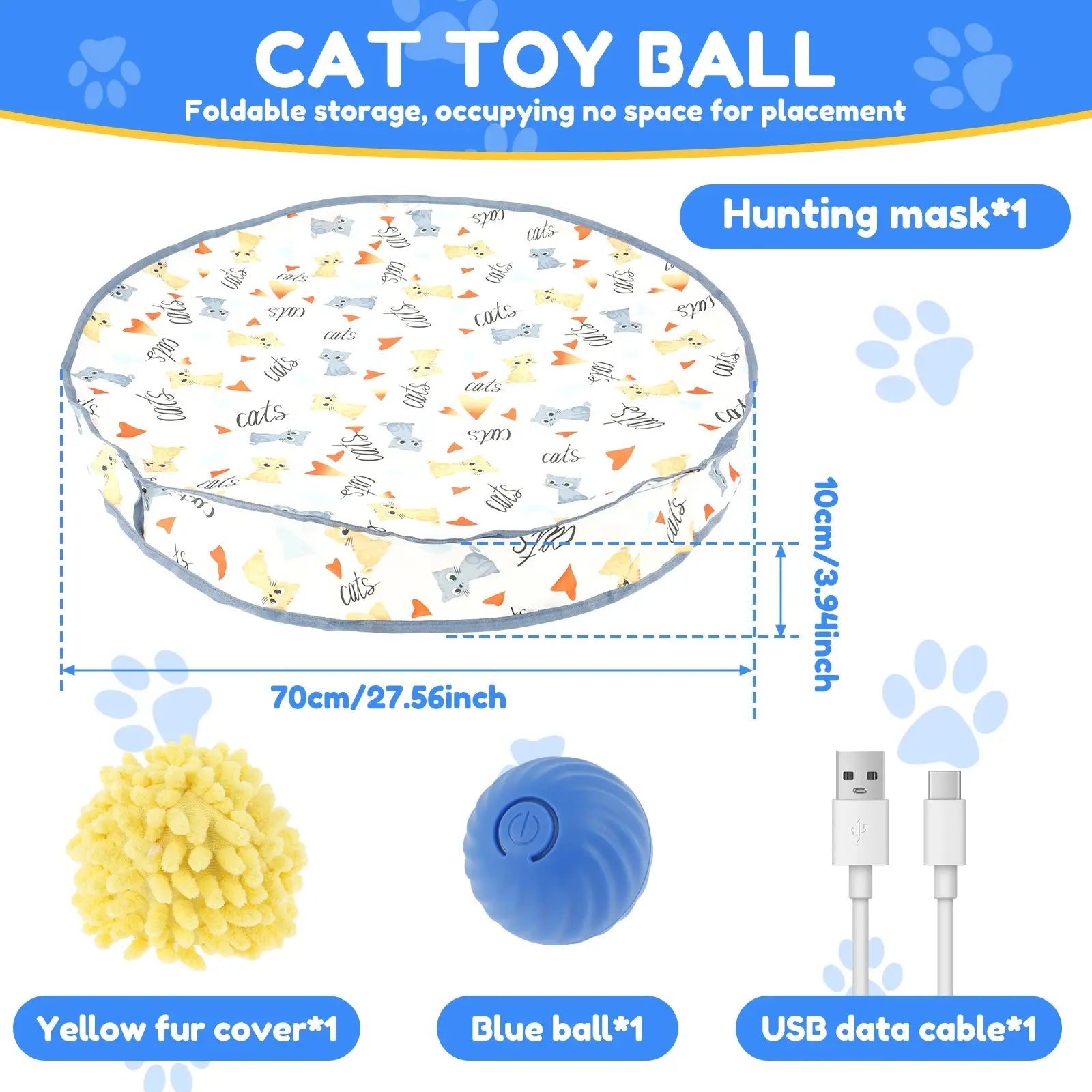 cat toy Cat Interactive Toy Ball in Pouch Fast Rolling Hide Automatic Moving Bouncing Pet Smart Toy Interactive Kitten Indoor Ball WLP Company