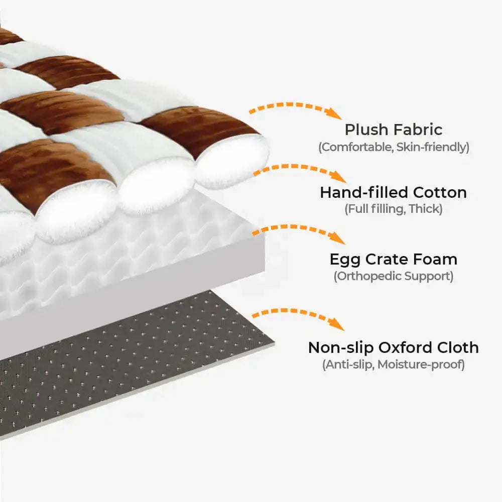 handmade dog beds Handmade Plush Square Orthopedic Support with Pillow Large and Small Dog Beds Warm and Soft Dog Comfort Pads Pet Mattresses WLP Company