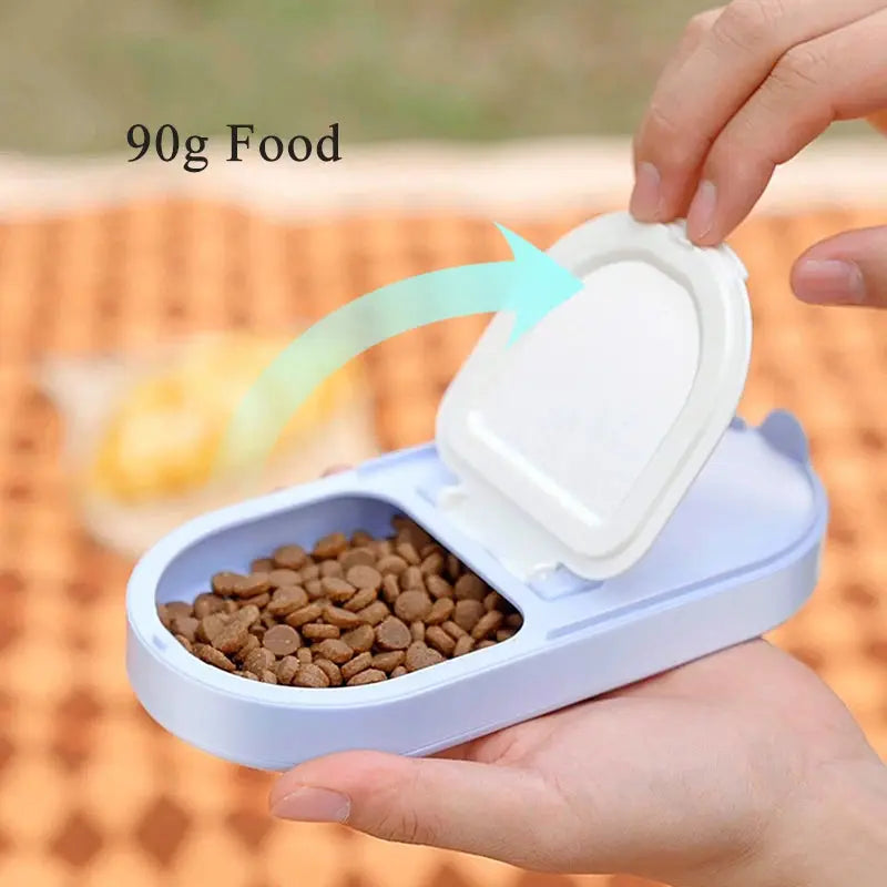 2 in 1 Dog Water Bottle with Food Storage Portable Pet Water Container for Dogs Cats Outdoor Dog Feeder Puppy Drinking Bowl WLP Company