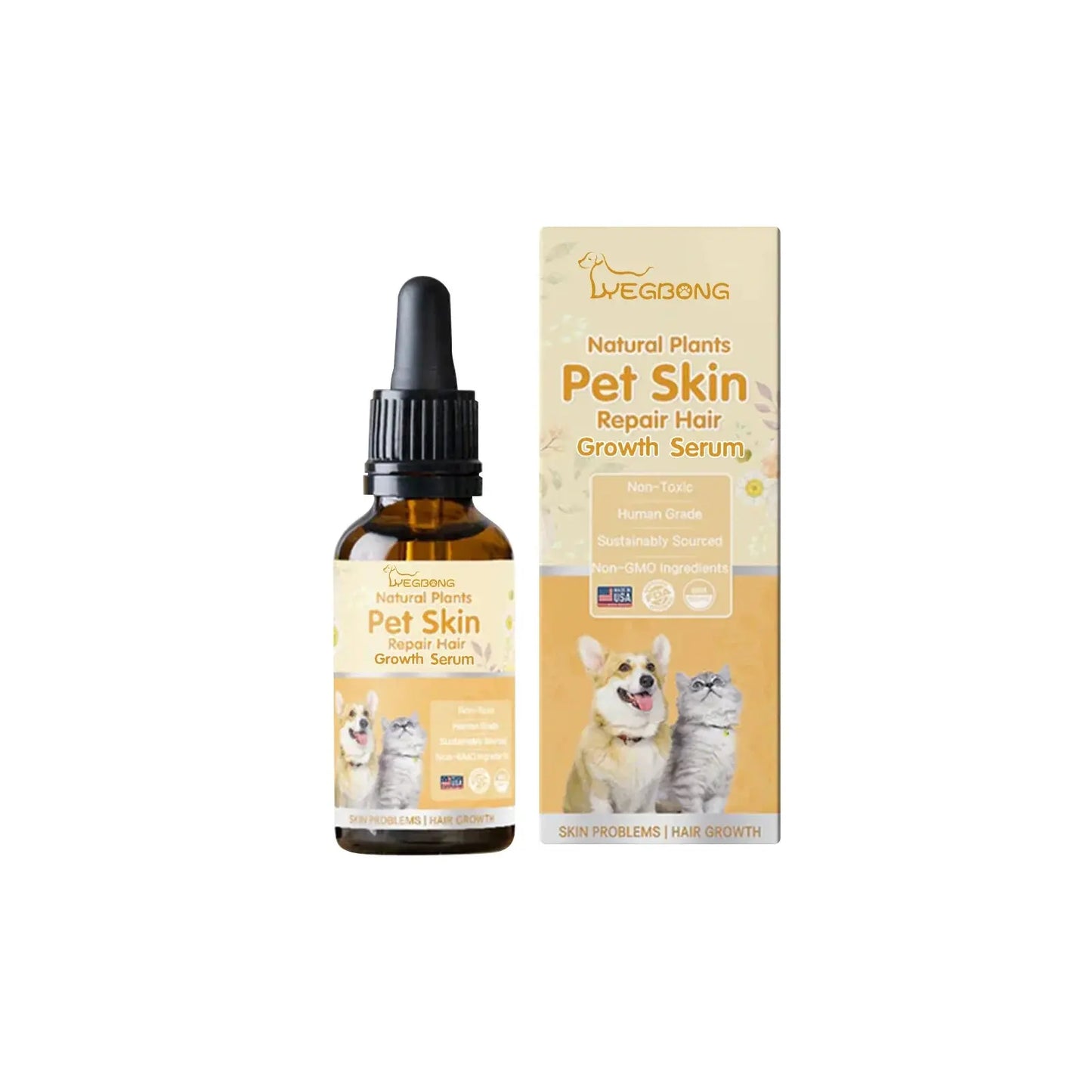 Cat Skin Care Spray Pet Flea Mite Eliminator Dog Itchy Skin Treatment Pet Wound Repair Cat Hair Regrowth Dog Hair Repair Serum WLP Company